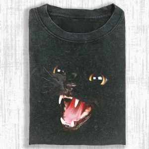 BLACK CUTE CAT T-SHIRT
