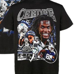 CeeDee Lamb Dallas Graphic T-Shirt | Heavy Cotton | Men's & Women's Retro American College Football Shirt