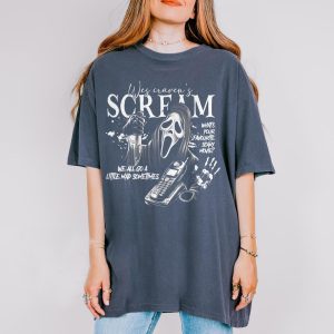 Vintage Scream Ghostface Halloween Graphic Tshirt, Scream Movie Shirt, Retro Horror Movie T-shirt, Scary Movie Halloween Tee, Top Menswear Streetwear Cotton Casual