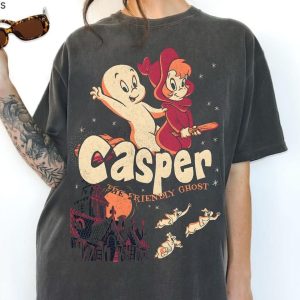 Halloween Casper Graphic T-shirt, Funny Casper The Friendly Ghost Movie Shirt, Trick Or Treat, Spooky Season Pumpkin, Unisex Tee Top, Gift For Men Women