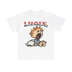 Vintage I Hate Mornings Tshirt, Retro Cartoon Tshirt