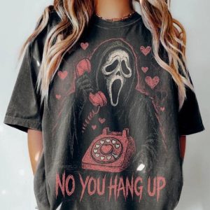 Ghostface No You Hang Up Shirt, Pink Ghostface Shirt, Horror Movie T-shirt