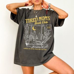 Tired Moms Club Tshirt, Bookish Things Booktrovert Tee, Book Lover Gifts, Fall Book Club Shirt, Book Swag Motherhood Shirt, Booktok Merch Homebody