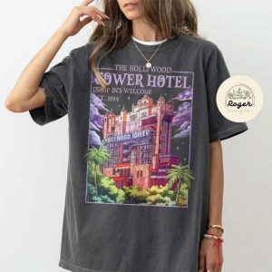 Vintage The Hollywood Tower Hotel Hollywood Studios Shirt, Family Vacation 2024, The Twjjljght Zone Tower of Terror Tee, Streetwear Menwear Women Top Shirt