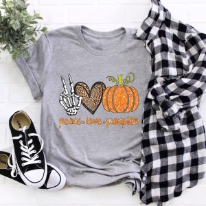 Peace Love Pumpkin Shirt, Horrible T-Shirt, Halloween Pumpkin Outfit