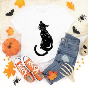Black Cat Shirt, I Fully To Haunt People When I Die, Cat Mama Shirt, Black Cat Pumpkin Spooky Season