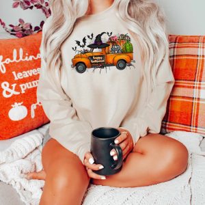 Halloween Truck Sweatshirt, Halloween Sweatshirt
