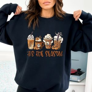 Tis The Season Hoodie, Halloween Coffee Sweatshirt, Pumpkin Hoodie, Halloween Hoodie