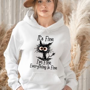 It's Fine I'm Fine Everything Is Fine hoodie, Crazy Cat Shirt, Motivational Shirt