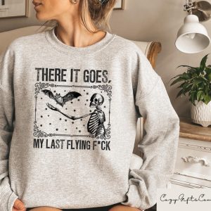 Skeleton Bat Sweatshirt, Halloween Gifts, Halloween Women Sweater, Spooky Sweatshirt