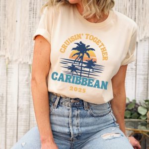 Caribbean Cruise 2025 Tshirt Gift Tee, Family Beach Vacation Squad