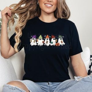 Halloween Cute Ghost Shirt, Funny Coffee Halloween Shirt, Pumpkin Spice Tees, Halloween Women's Party