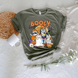 Booey Halloween Shirt, Bluey Halloween, Spooky Cartoon T-Shirt,Witchy Bats Shirt