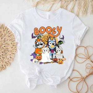 Bluey Halloween Shirt,Booey Halloween Tee,Spooky Vibes,Blue Cartoon T-Shirt