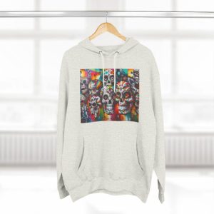 Graphic Street Art Fleece Hoodie - Urban Style Sweatshirt, Three-Panel Hoodie, Graphic Hoodie, Street Art Hoodie