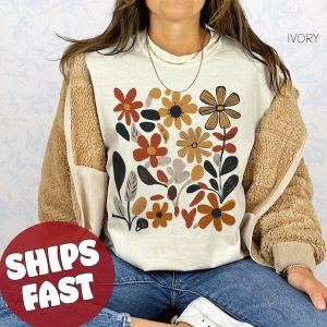 Boho Wildflowers Tshirt, Floral T shirt, Cottage Core Flowers Comfort Colors Shirt