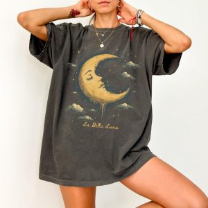 Celestial Shirt, Golden Moon Shirt, Italian Tshirt, Luna Shirt, Whimsigoth Aesthetic Tee