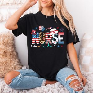 American Nurse T-shirt, 4th of July Nurse Shirt, American Flag Nurse Shirt