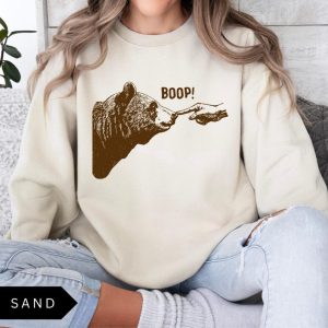 Boop! Sweatshirt, Vintage Bear Finger Touching Nose Shirt, Funny Retro Sweatshirt