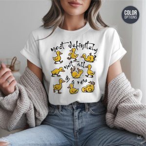 Funny Duck Not in a Row Shirt, Most Definitely Not All in a Row Tee, Cute Quirky Graphic T-Shirt for Women