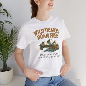 Wild Hearts Roam Free Unisex Tee, Adventure Shirt, Camping Top, Outdoor Enthusiast