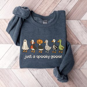 Just a Spooky Goose Sweatshirt, Fun Halloween Goose Sweater