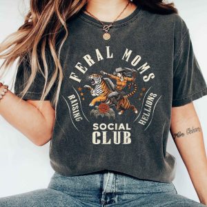 Feral Moms Social Club Shirt, Vintage Graphic Tee, Somebody's Feral Wife