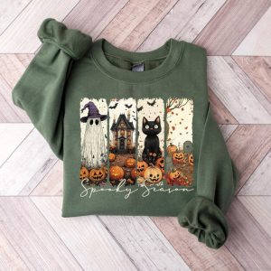 Cute Spooky Season Sweater,Halloween Sweatshirt, Womens Halloween Tshirt