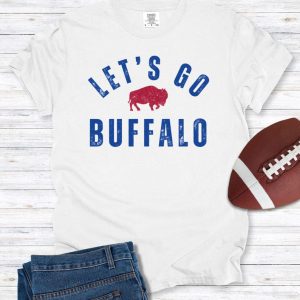 Vintage Distressed Style Print "Let's Go Buffalo" Football