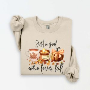 Just A Girl Who Loves Fall Sweatshirt, Fall Sweatshirt, Fall Shirt, Football Mom Shirt