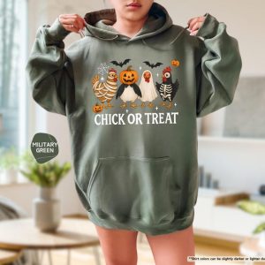 Halloween Chick or Treat Sweatshirt, Halloween Chicken Hoodie, Chicken Lovers Gift, Halloween Farm Animal Sweatshirt, Ghost Chicken Hoodie
