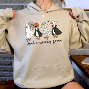 Halloween Goose Sweatshirt, Just A Spooky Goose Hoodie, Halloween Ghost Sweater