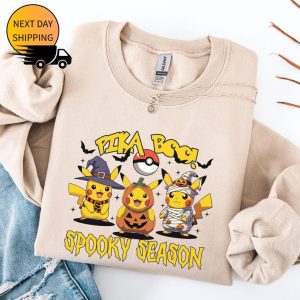 Pikachu Halloween Sweatshirt – Pika Boo Spooky Season Hoodie, Kawaii Pumpkin Pikachu Shirt