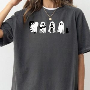 Comfort Colors Funny Cat Ghost T-Shirt - Spooky Halloween Cat Mom Gift
