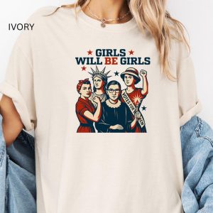 Comfort Colors Patriotic Feminist Tee: Strong American Women 4th of July Shirt