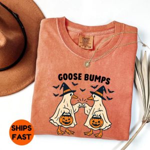 Comfort Colors T Shirt  Halloween silly Goose Shirt Funny Spooky Season