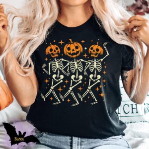 Pumpkin Skeleton Halloween Shirt, Pumpkin Halloween Tee, Halloween Skeleton Tee
