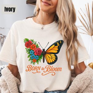 Born To Bloom Shirt, Boho Wildflower Tee, Inspiration Women Shirt, Floral Kindness, Retro aesthetic Shirt