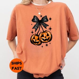 Comfort Colors® Cute Pumpkin Shirt, Thanksgiving Shirt, Womens Halloween Shirt, Pumpkin Lover Gift, Fall Graphic Tee